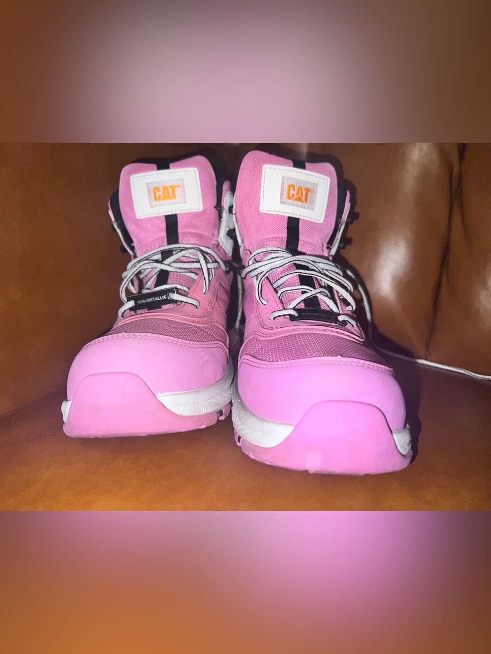 Caterpillar Quake Mid Composite Toe iwomen's work boots "Rose Bloom" pink sz 7 - Picture 10 of 11